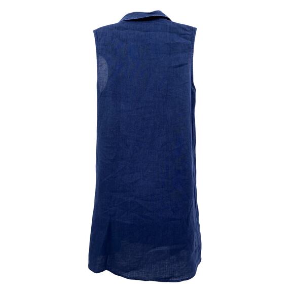 J. Mclaughlin M blue linen henley shift dress - Picture 2 of 4